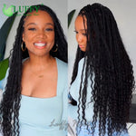 Crochet Boho Box Braids With Human Hair Curls