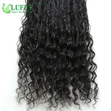 Crochet Boho Box Braids With Human Hair Curls