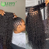 Crochet Boho Box Braids With Human Hair Curls