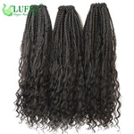 Crochet Boho Box Braids With Human Hair Curls