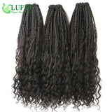 Crochet Boho Box Braids With Human Hair Curls