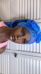 long satin bonnet with button