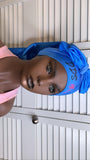 long satin bonnet with button