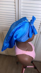 long satin bonnet with button