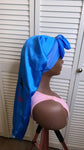 long satin bonnet with button