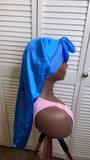 long satin bonnet with button