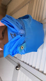 long satin bonnet with button